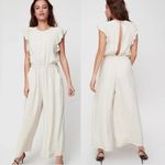 Aritzia Wilfred Fleurette Jumpsuit Cream Tan White Stripe Medium Photo 1