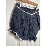 Anthropologie NEW Flirty Cotton Shorts Black Ivory Trim Size Medium Photo 1