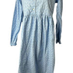 Adonna  Sleepwear Womens Blue Floral Long Nightgown Size Medium‎ Photo 0