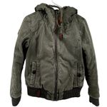 Naketano  Brave New World Jacket Bomber Full Zip Hooded 100% Cotton Green Small Photo 1