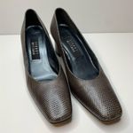 Stuart Weitzman Stuart Weizmann Gunmetal Snakeskin Block Heel Pumps Size 9 AA Photo 1