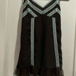 Brown and Blue Polka Dot Dress/top with Lace Trim Size M Size M Photo 0