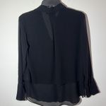 Banana Republic  Button Down Sheer Black Long Sleeve Blouse Size Medium Photo 4