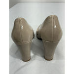 Calvin Klein Womans Olive 6 M Taupe Patent Leather Slip On Chunky Heel Pumps Photo 4