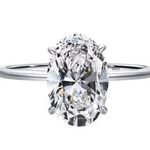 SIZE 6 925 Sterling Silver Oval Clear Zirconia 3CT Engagement Ring Photo 0