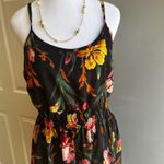 SheIn Floral Print Midi‎ Dress Black Sleeveless Smocked Waist Casual Summer Photo 1