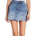 We The Free Button Fly Distressed Denim Skirt 232 Photo 0