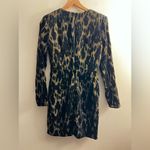 Bardot  Ariela metallic long sleeve mini dress burnout velvet V neck faux wrap S Photo 2