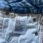 American Eagle Blue Jean Shorts Distressed Frayed Hem SZ 2 Biker High Waist Y2K Photo 14