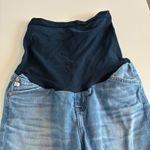 AG Adriano Goldschmied Maternity Jeans Blue Wash Straight Leg Stretch Denim 24R Photo 2