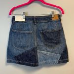 American Eagle AEO Denim Skirt Patchwork Denim Super Hi-Rise A-Line Mini Sz 6/28W NWT Photo 4