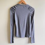 ZARA Trafaluc Puff Shoulder Long Sleeve Knit Top Gray Womens Size S Crewneck Photo 2