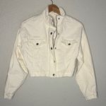 Abercrombie & Fitch NEW A&F Cream Bomber Jacket Denim Full Zip Snap Front Pockets Western Fall Photo 0