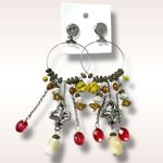Free People  Lola Hoops in Silver Multi NWT Dangles Charms Cross Bohemian Boho Photo 6