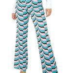 ZARA satin zig zag Festival wide leg cinched waist pants XS Photo 0