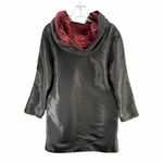 Ubu Reversible Parisian Opera Raincoat Small Black Red iridescent Pleated Hooded Photo 7