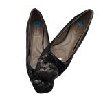 Bandolino  Size 7.5 Business Style Floral Square Toe Slip On Black Gold Heels Photo 3