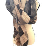 ZARA Plaid Fringe Acrylic Scarf Brown Medium Photo 0