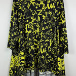 Ali Miles Tunic Top Women's L Black Yellow Graffiti Print Retro Relax Blouse Art Size L Photo 0