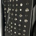 Nour Hammour Shearling Leather Studded Long Jacket Coat Black Size 36/ XS Photo 12