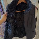 CAbi Black Reversible Faux Fur Lined Full Zip Jacket Vest Photo 2