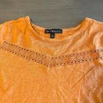 Derek Heart  Womens Medium Orange Crochet Trimmed Tiered‎ Short Sleeve Top Photo 4