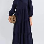 NWT Tuckernuck POMANDER PLACE Mabel in Navy Blue Cotton Maxi Dress M Size M Photo 0