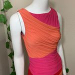 BCBG Maxazria Debra Color Block Pink Orange Dress Photo 6