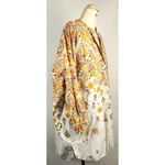 OttodAme Floral Print Shirt Dress Yellow Purple‎ Long Sleeve Button Down S Photo 4