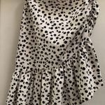 Anthropologie Maeve Black and White Cherry Flounced Asymmetrical Skirt Large New Photo 5