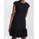 Derek Lam 10 Crosby Designer Black Drop Waist Ruffle Hem Shift Dress Photo 1