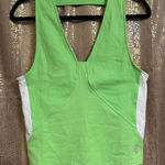 Free People Movement Score Tank Top Bright Green Neon Lime White Large Photo 0