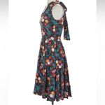 Trashy Diva CURIOUS CORSAGE Streetcar Fit Flare Dress Size 0 XS Retro 40’s Swing Blue Photo 3