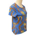 Ralph Lauren Lauren  Multi Equestrian Print Roundneck Casual Pullover Blouse Sz M Photo 9