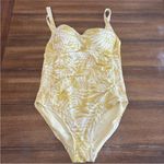 Nip Tuck Women’s 1 Piece Swimsuit Size 8 Venetian Palms Bathing Suit Yellow Photo 2