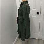 Tough Luv Clothing Army Green Ruffled Zip Up Sweatshirt Dress Photo 3