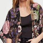 Free People Enchanted Blooms Kimono Cardigan Topper Sheer Floral One Size Photo 0