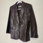 City Streets Women's Vintage City Steets Brown Button Up Leather Jacket Size 14 Photo 14