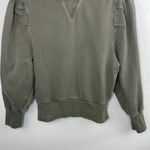 frame denim Frame Womens Long Sleeve Crew Neck Sweatshirt Green Cotton Size Small Petite Photo 2