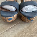 Anthropologie  Arden Denim Blue Cork Platform Wedge Leather Sandals Size 9 Photo 9