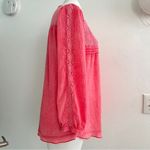 Anthropologie Women's boho babydoll lace blouse top Pink SMALL NWOT Photo 4