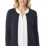 Artisan NY  navy blue fringe sweater cardigan NWT Photo 0