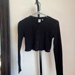 Aritzia  TNA Waffle West Longsleeve Black Top Small Photo 1