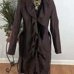 Sistè’s Made In Italy Pea Coat Purple SM Pocket Long Sleeve Open Wool Blended Photo 0