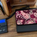 Vera Bradley  Paisley Print Quilted Wallet Maroon Burgundy 8 x 5” Zip closure Photo 8