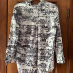 Rock & Republic  Button Up Shirt SzLarge Long Roll Tab Sleeve Gray Camouflage Top Photo 3