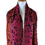 Johnston & Murphy Johnston Murphy Pink Red Black Woven Knit Scarf Fringe 11x35 Photo 1
