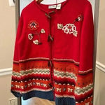 Madison Studio Lambswool‎ Cardigan Size Extra Small Red Photo 0