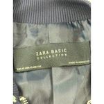 Zara Basic Floral Bomber Jacket Size XS Navy Blue Orange Green Flowers Photo 5