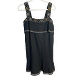 Madewell Black Linen Blend Embrodiered Tiered Dress Size XXS Photo 2